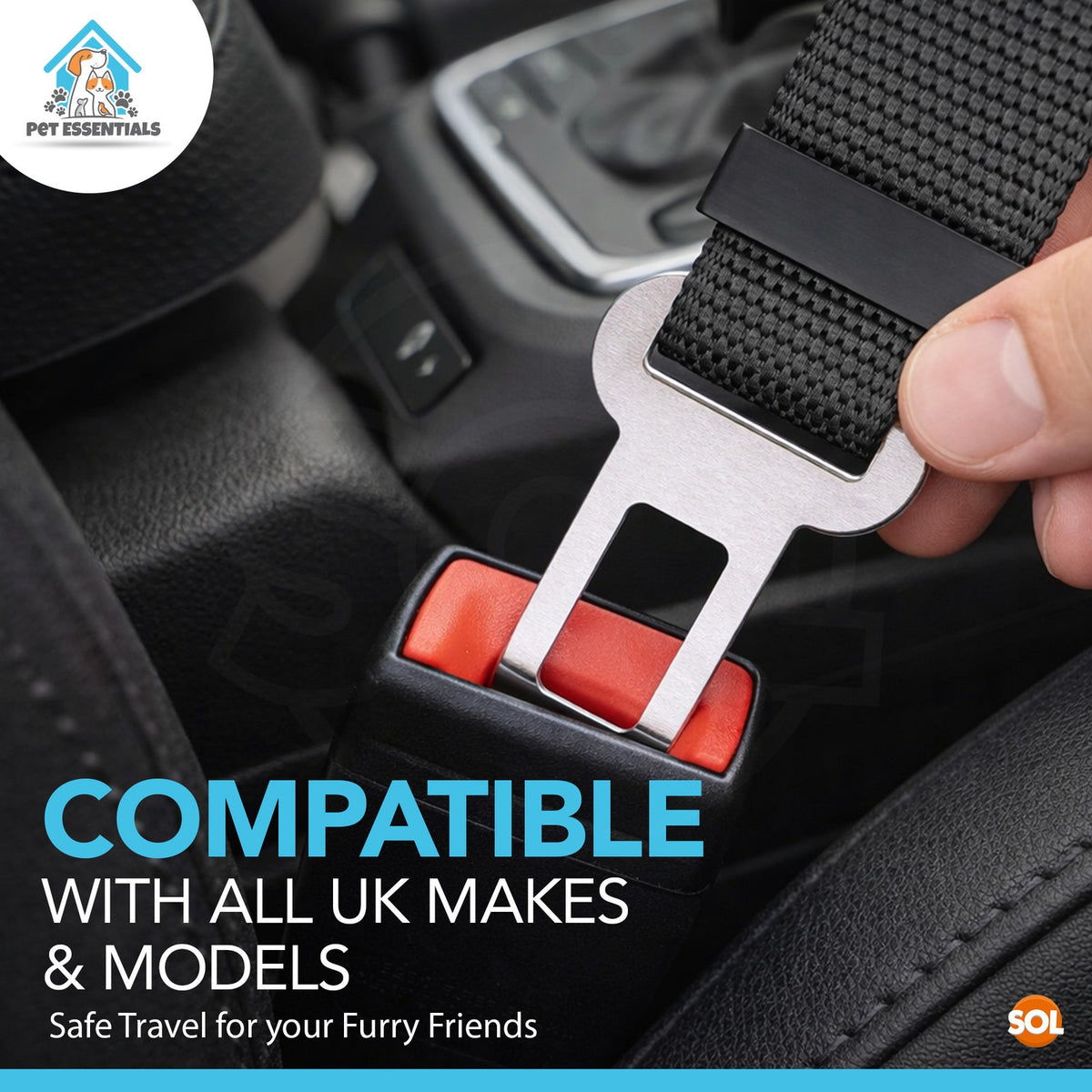 Pet Dog SEAT BELT Adjustable Travel Car Harness Lead Restraint Connector Strap