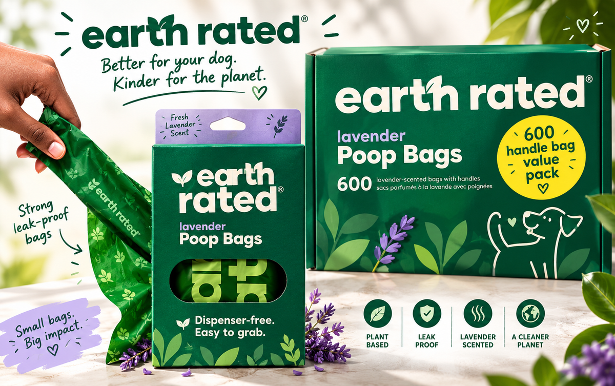 Earth Rated Dog Poo Bags Leakproof, Lavender, 600 Handle Bags