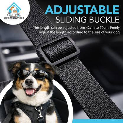 Pet Dog SEAT BELT Adjustable Travel Car Harness Lead Restraint Connector Strap