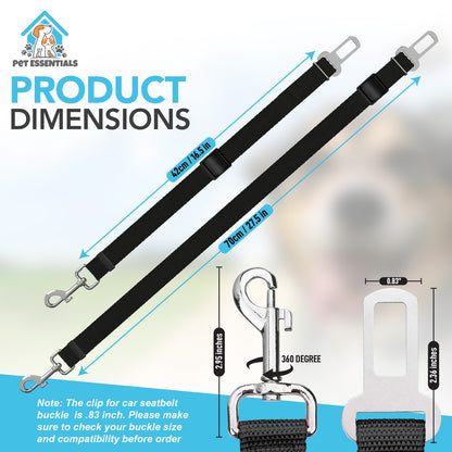 Pet Dog SEAT BELT Adjustable Travel Car Harness Lead Restraint Connector Strap
